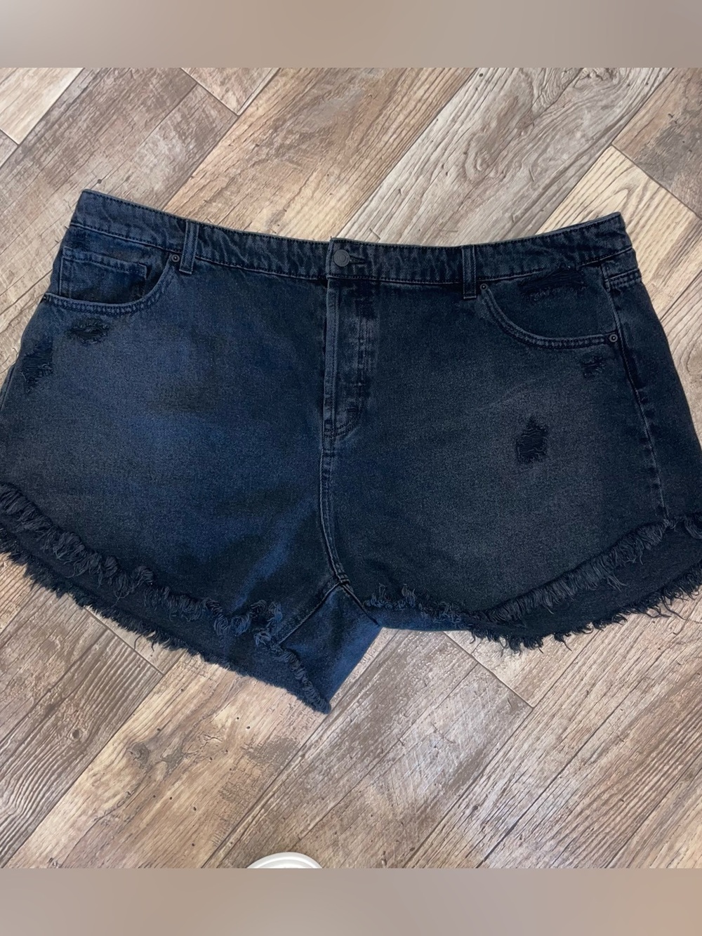 wild fable Black Distressed Frayed Denim Shorts